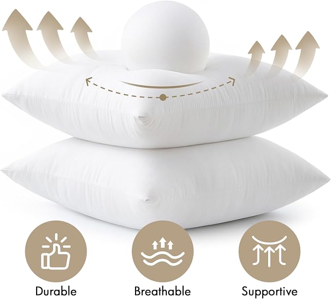 MIULEE 12x20 Pillow Inserts 4 Pack, 100% Virgin Fiber Filling Throw Pillows | - Image 4
