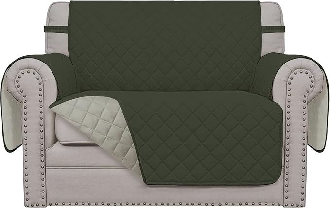 Easy-Going Reversible Couch Cover, Oversized Chair, Army Green/Beige | Machine by Easy-Going