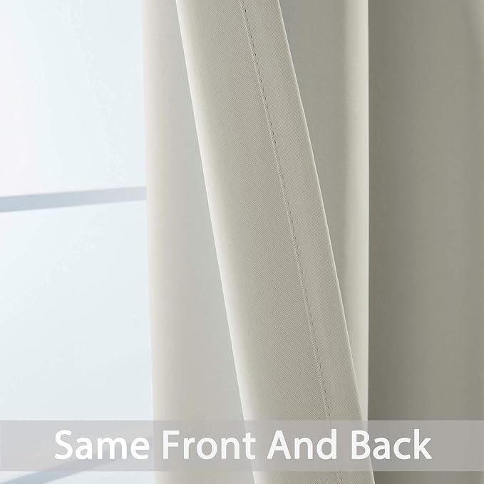 Yakamok Room Darkening Curtains 62x72 inch Length Light Beige-Living Room | 2 - Image 6