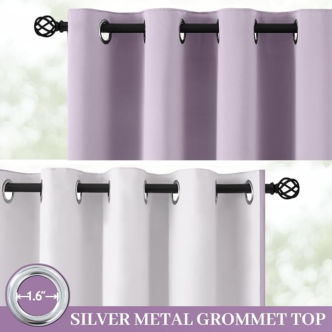 Yakamok Lilac 100% Blackout Curtains 84 Inches Long - Image 2