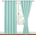 Blackout Curtains for Bedroom, 60 x 84 Inches Long, 2 Panels, Aqua | Thermal by Hiasan