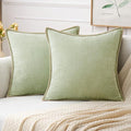 MIULEE Decorative Couch Throw Pillow Covers 16x16 Inch Light Green 2 Pack | by MIULEE