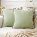 MIULEE Decorative Couch Throw Pillow Covers 18x18 Inch Light Green 2 Pack | by MIULEE