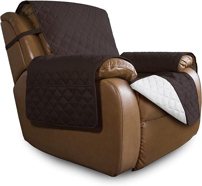 Easy-Going Reversible Couch Cover, Oversized Recliner, Chocolate/Ivory | by Easy-Going