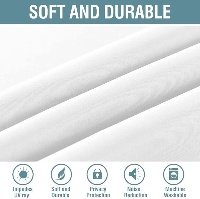 H.VERSAILTEX White Window Curtains 63 Inch Length Thermal Insulated Window - Image 4
