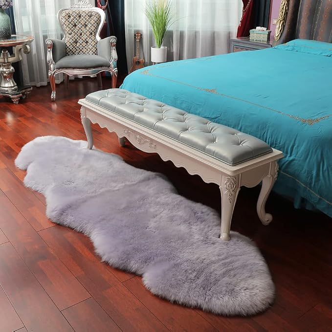 LLB Genuine Sheepskin Area Rug Wool Rug Fur Carpet Fluffy Shaggy Fur Rug - Image 5