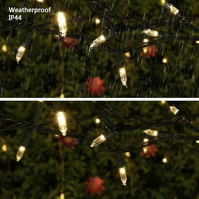 Brizled Christmas Lights Warm White, 2 Pack 33ft 100 LED Christmas String Lights, 120V UL Certified Connectable Xmas Tree Lighting Mini Xmas Light Set for Holiday Tree Home Party Indoor Outdoor Decor