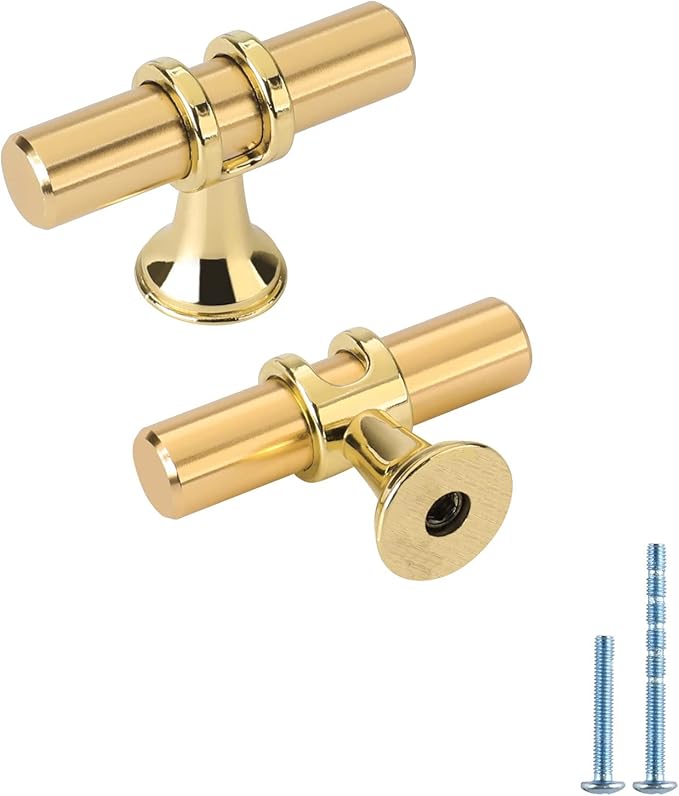 LONTAN 30 Pack Brushed Brass Cabinet Knobs Gold Dresser Knobs