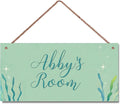 Personalized Signs Ocean Seaweed Sign For Kids Room Custom Name Door Wall Decor Floral Nursery Art Plate For Boys Room Girls Bedroom Little Man Cave