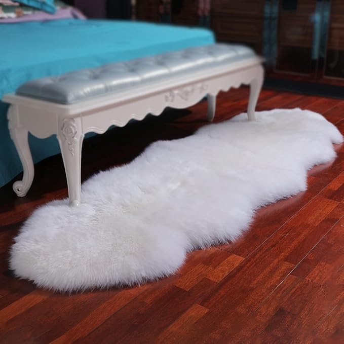IRIWOOL Premium Genuine Fur Sheepskin Rug Real Australia Sheepskin Natural - Image 5