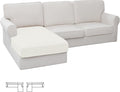 Easy-Going Stretch 1 Piece Chaise Lounge Cushion Slipcover | Sectional Couch by Easy-Going