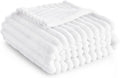 Bedsure GentleSoft White Fleece Blanket for Couch - Cozy Soft Blankets for Women, Cute Small Throws for Girls, 50x70 Inches