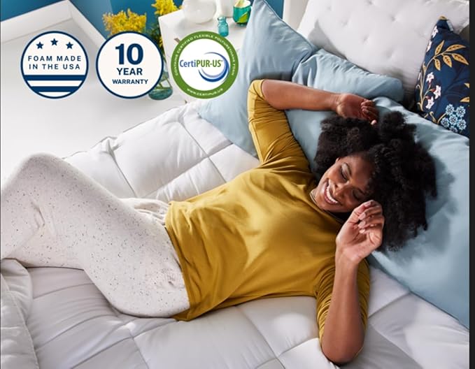Sleep Innovations Dual Layer 4 Inch Memory Foam Mattress Topper, Twin Size, Ultra Soft Support, 3 Inch Cooling Gel Memory Foam Plus 1 Inch Fluffy Pillow Top Cover