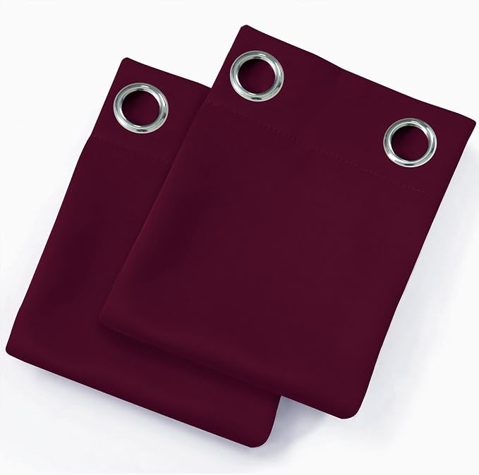 Burgundy Red Blackout Curtains 34 x 84 Inch Length/Set of 2 Curtain - Image 9