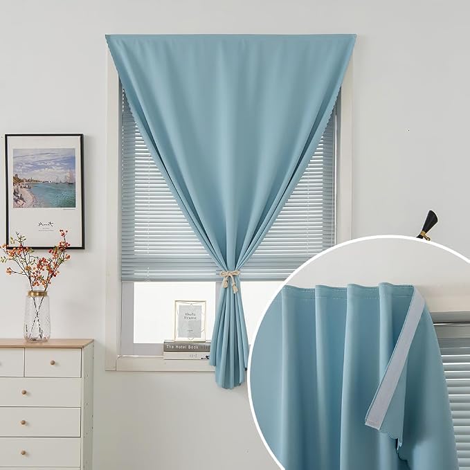 Self Adhesive Curtains, Portable Blackout Curtains Fabric Curtains - Image 6