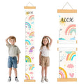 Personalized Rainbow Growth Chart for Wall Kids, Name Height Chart for Kids, for Nursery & Bedroom, Baby Shower Gift (60.6" x 8.3")
