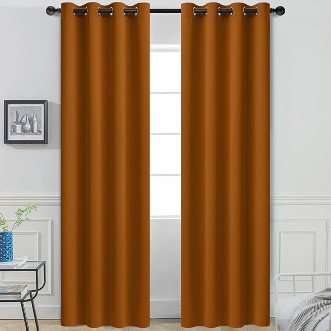 Yakamok Room Darkening Curtains 52x84 inch Length Burnt Orange-Living Room | 2 by Yakamok