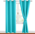 Blackout Curtains for Bedroom, 42 x 84 Inches Long, Turquoise | Thermal by Hiasan