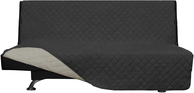 Easy-Going Reversible Couch Cover, Large Futon Sofa, Darkgray/Beige | Machine by Easy-Going