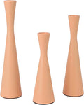 Vixdonos Taper Candle Holders Metal Candlestick Holders Set of 3 Table Mantel Decorative Candle Stand for Dinning,Party，Wedding,Home Decor(Pink Orange)