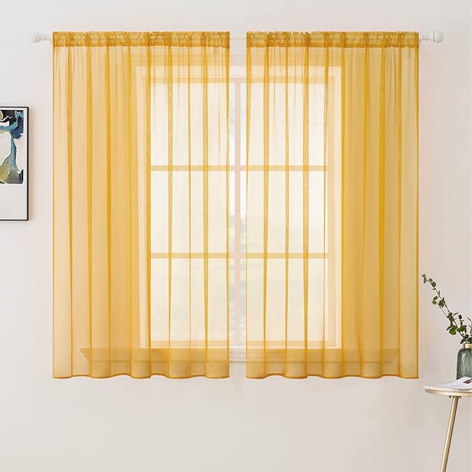 MIULEE 2 Panels Fall Sheer Curtains by MIULEE