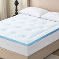Hansleep RV Short Queen Mattress Topper Viscose Derived from Bamboo, Camping Memory Foam Pillow Top Mattress Topper, Breathable Mattress Pad for Back Pain Relief, 60" x 75", White