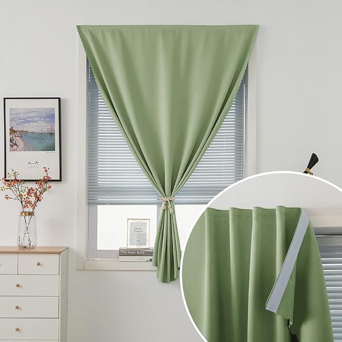 Portable Light Blocking Curtains Self-Stick Design, Removable Adhesive Window - Image 2