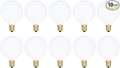 Simba Lighting Small Globe G16.5 Round Bulb 25W E12 Candelabra Base (10 Pack) for Chandelier, Ceiling Fan, Decorative Vanity Lights, Sconce, Aromatic Wax Warmer, Frosted Glass 120V, 2700K Warm White