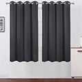 Dark Grey Blackout Curtains 52 x 63 Inch Length/Set of 2 Curtain Panels/Thermal by Lemomo