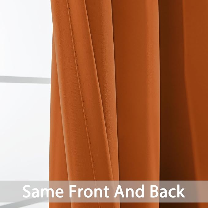 Yakamok Room Darkening Curtains 52x72 inch Length Orange-Living Room | 2 panels - Image 5