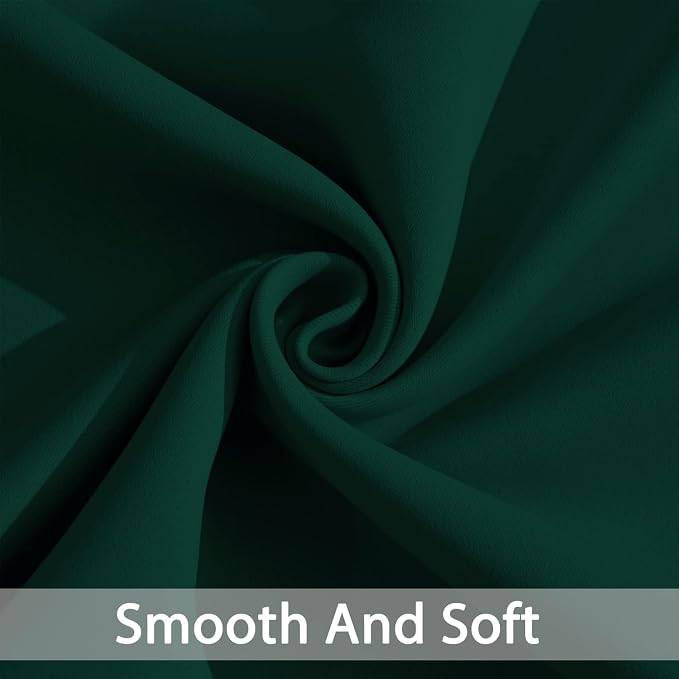 Yakamok Dark Green Room Darkening Curtains 84 inch Sliding Door Drapes | 1 - Image 3