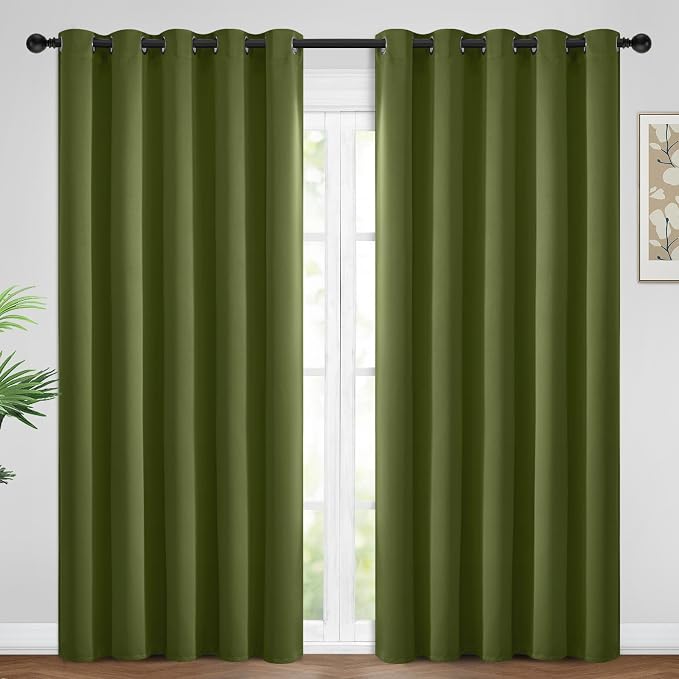 Yakamok Room Darkening Curtains 62x84 inch Length Olive Green-Living Room | 2 by Yakamok