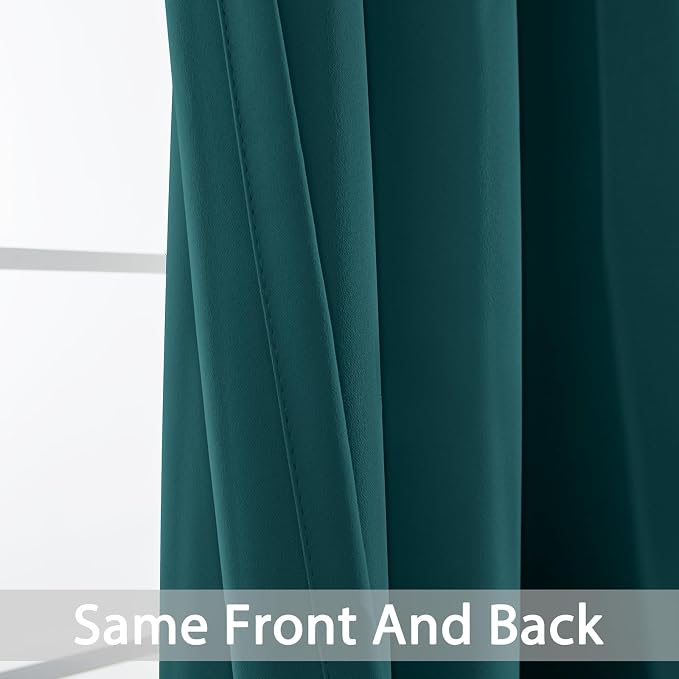 Yakamok Room Darkening Curtains 70x84 inch Length Dark Teal-Living Room | 2 - Image 4