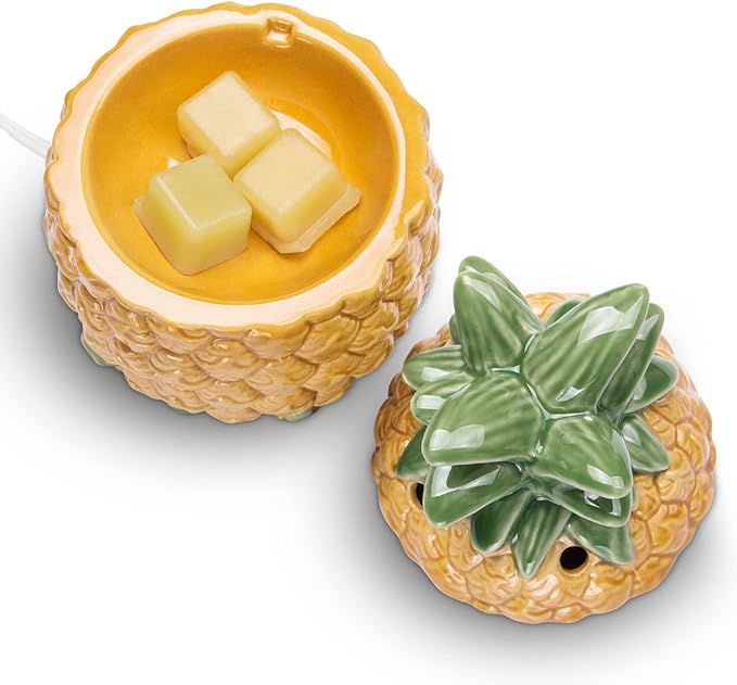 STAR MOON Wax Melt Warmer for Scented Wax Electric - Tropical Pineapple Design with Ceramic Warming Plate - Ideal for Home and Office - No Flame