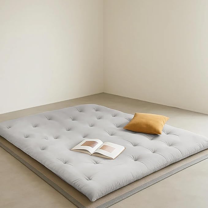 ZonLi Japanese Floor Futon Mattress Full Size 75"x 54", 100% Cotton Cover 2.5'' Thicken Tatami Mattress, Foldable Sleeping Pad, Portable Dormitory Tatami Mat, Roll Up Floor Lounger Bed for Adult