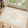 Washable Area Rugs 2x3: Living Room Bedroom Carpet Beige White | Vintage Boho by Luxturiy
