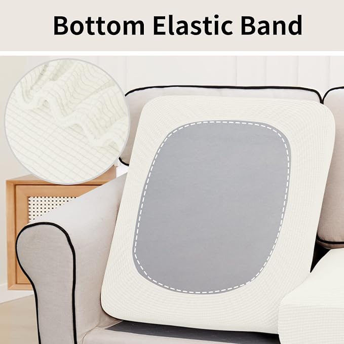 Easy-Going Stretch 3 Pieces Couch Cushion Cover - Image 4
