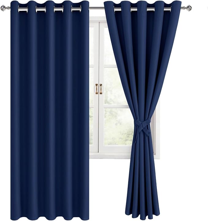 Room Darkening Curtains for Bedroom, 60 x 72 Inches, 2 Panels | Thermal by Hiasan