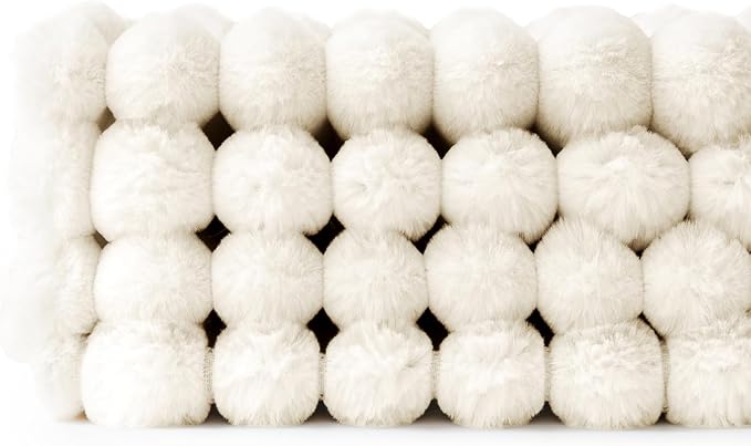 MIULEE Faux Fur Plush Decorative Throw Pillow Covers 18x18, Cream White | Set - Image 7