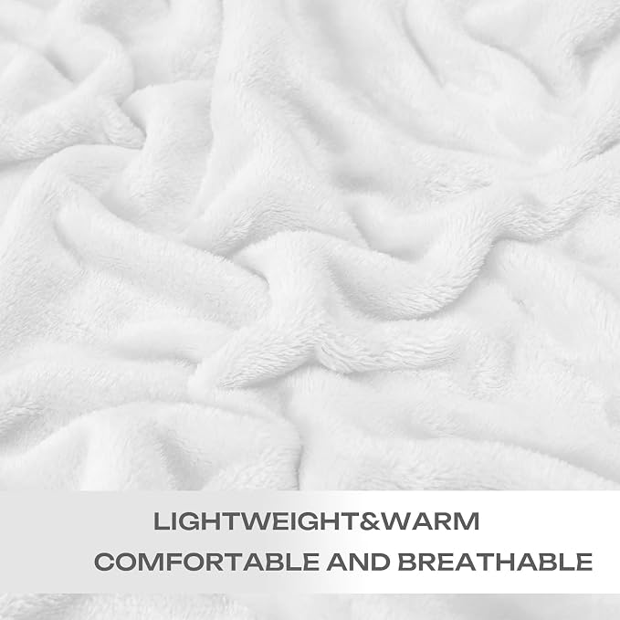 Christmas White Fleece Plush Throw Blanket 60"x80"for Couch Sofa Fuzzy Cozy | - Image 4