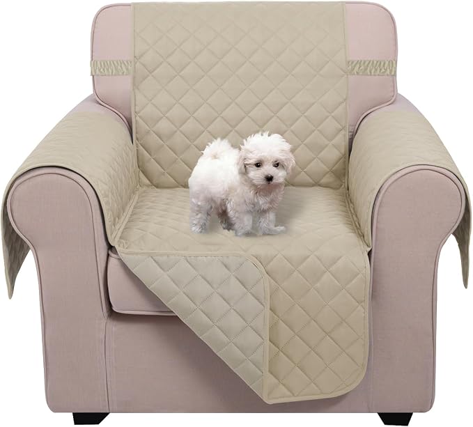 U-NICE HOME Reversible Recliner Chair Covers, Sand/Beige | 23''Armchair Cover by U-NICEHOME
