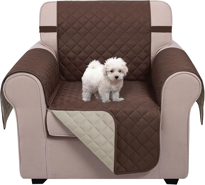 U-NICE HOME Reversible Recliner Chair Covers, Coffee/Beige | 23''Armchair Cover by U-NICEHOME