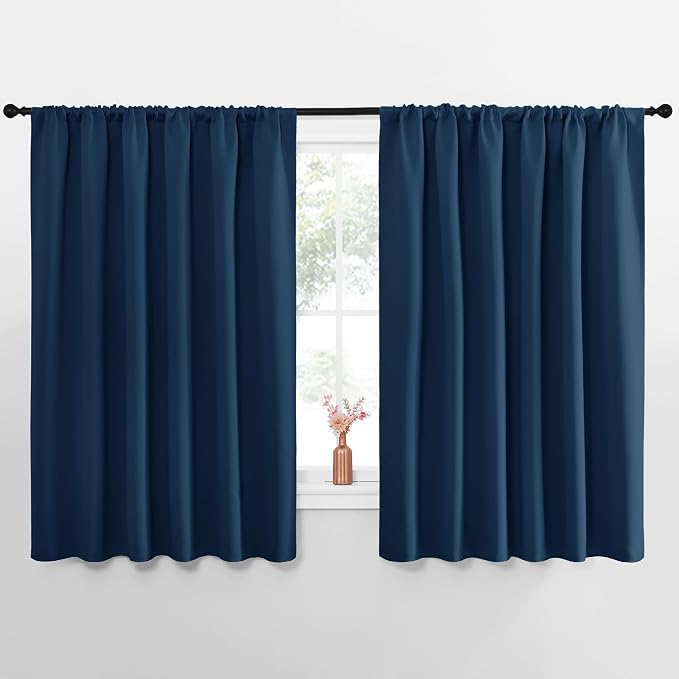 NICETOWN Blackout Curtains for Bedroom, Moroccan Blue, 1 Pair, 62 by 63-inch by NICETOWN
