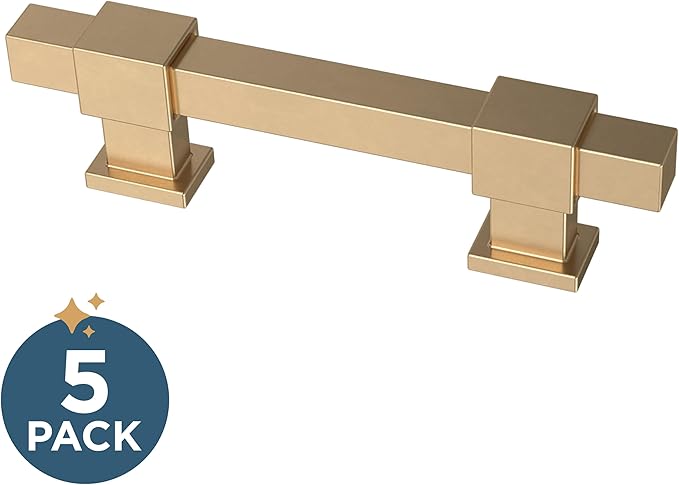 Franklin Brass Adjusta-Pull (5-Pack) Adjustable Drawer Pulls | Fits 1-3/8 to 4 Inch Hole Centers | Champagne Bronze Cabinet Handles| Square Bar P44367-CZ-B