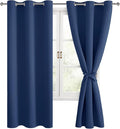 Room Darkening Window Curtains for Bedroom, 42 x 63 Inch | Thermal Insulated by Hiasan