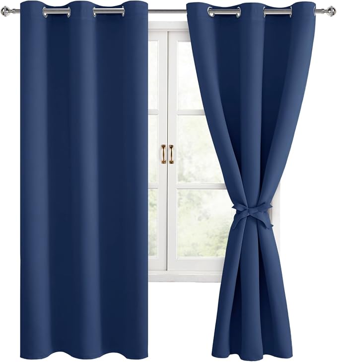 Room Darkening Window Curtains for Bedroom, 42 x 63 Inch | Thermal Insulated by Hiasan