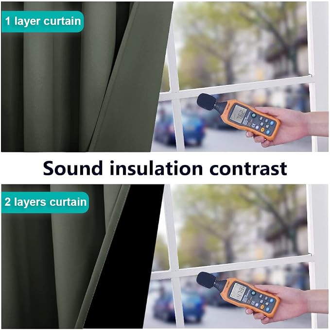 NICETOWN 100% Blackout Curtains 57 inches Long, Double-Deck Completely Blackout - Image 4