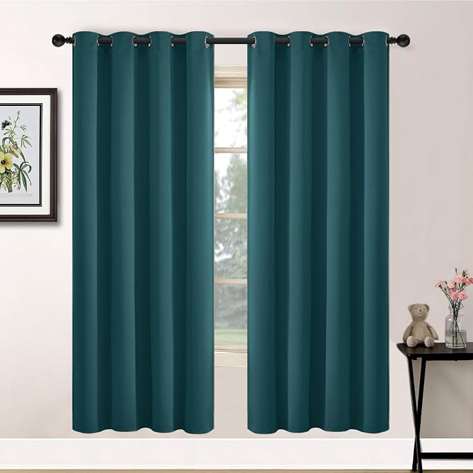 Yakamok Room Darkening Curtains 52x72 inch Length Dark Teal-Living Room | 2 by Yakamok