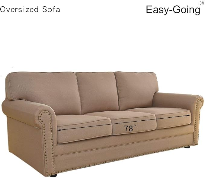 Easy-Going Reversible Couch Cover, 3 Cushion Sofa, Wine/Beige | Machine - Image 7