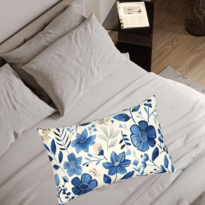 Throw Pillow Covers 12x20 Inch Pillow Covers Set of 2 Couch Pillows for Living Room, Blue Throw Pillows with Invisible Zipper, Soft Accent Pillows Decorative Pillows Farmhouse Decor, Scandinavian J334